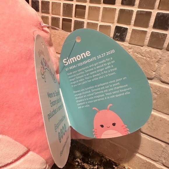 Squishmallows Simone the Shrimp 7" Stuffed Plush - Picture 7 of 7